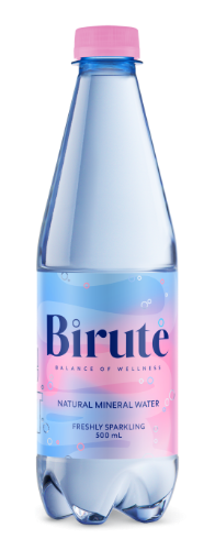 Natural mineral water BIRUTĖ, carbonated, 0.5 l, PET D