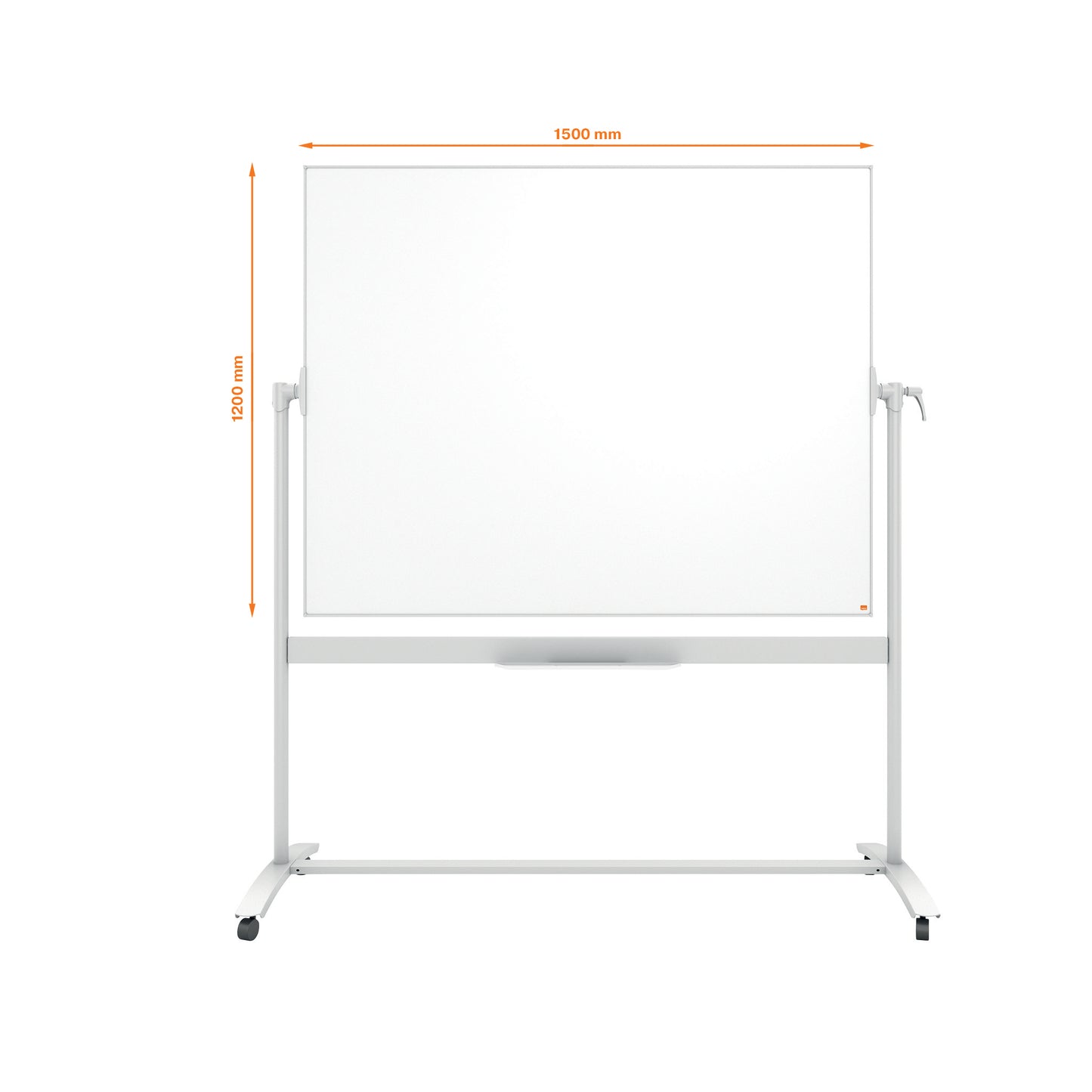 Dvipusė vartoma emaliuota magnetinė lenta NOBO 120x150 cm, mobilus stovas, balta sp.