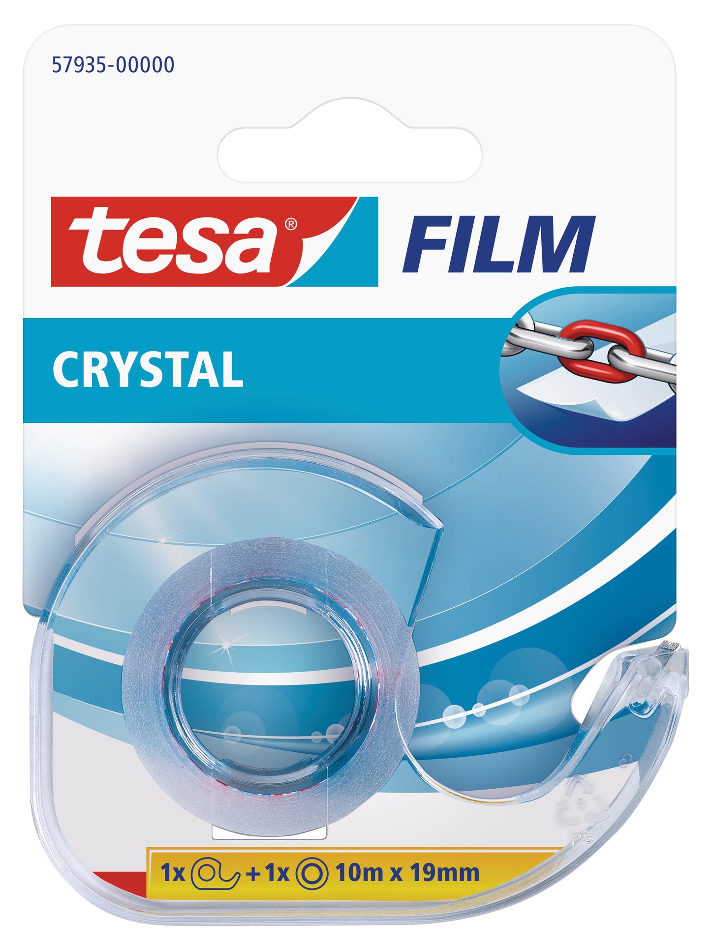 TESA ultra-clear adhesive tape with case, 19mm x 10m