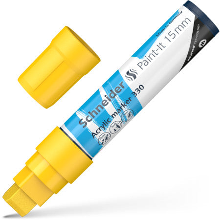 Acrylic marker SCHNEIDER Paint-it 330, 15 mm, yellow