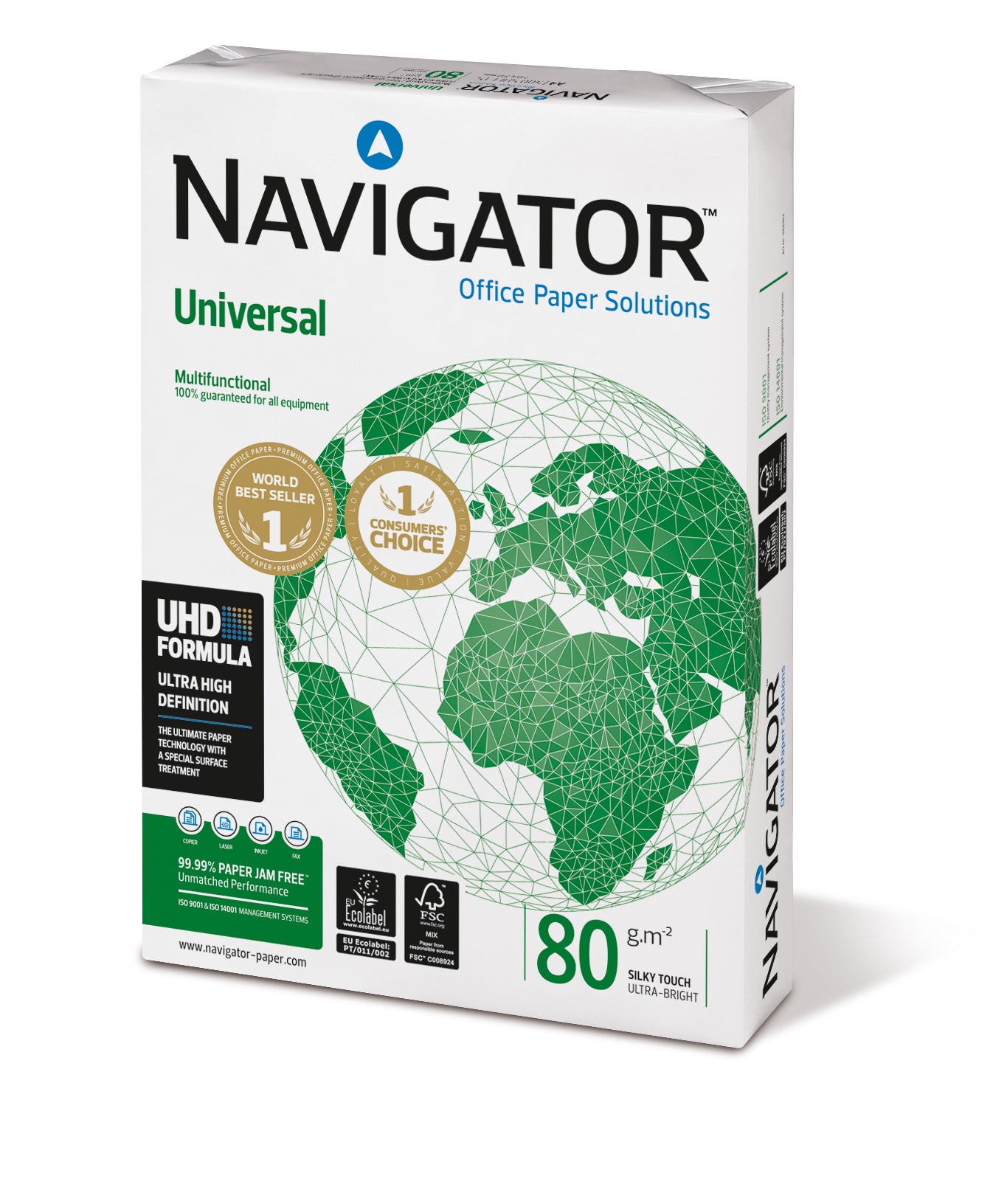Biuro popierius NAVIGATOR UNIVERSAL, A4, 80 g/m2, 500 lapų