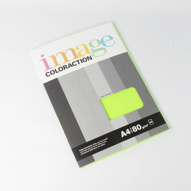 Spalvotas popierius IMAGE COLORACTION, A4, 80 gsm, 50 lapų, RIO / NEON GREEN
