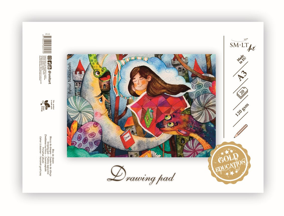 Piešimo sąsiuvinis SMLT,  A3, 20 lapų, 120 g/m²