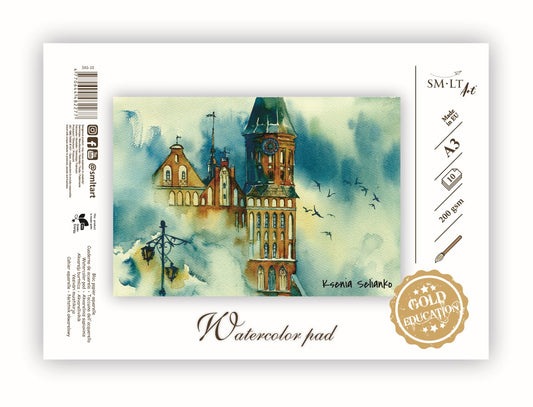 Sąsiuvinis akvarelei SMLT, A3, 10 lapų, 210 g/m²