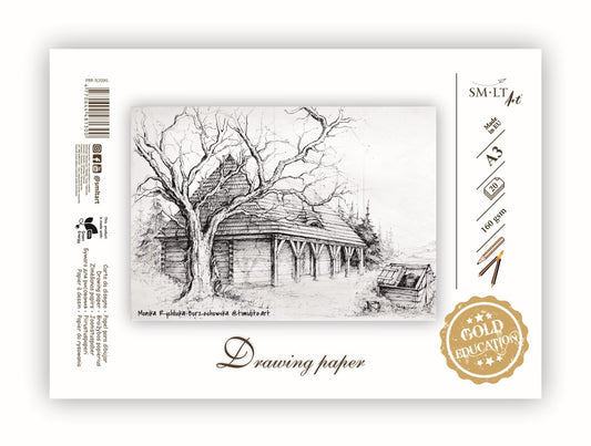 Popierius braižymui SMLT, A3, 20 lapų, 160 g/m²