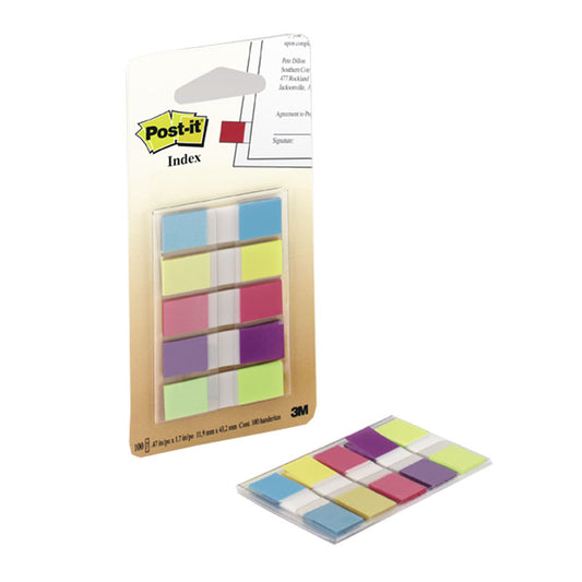 Lipnūs žymekliai Post-it, 11,9 x 43,2 mm, 5 spalvos