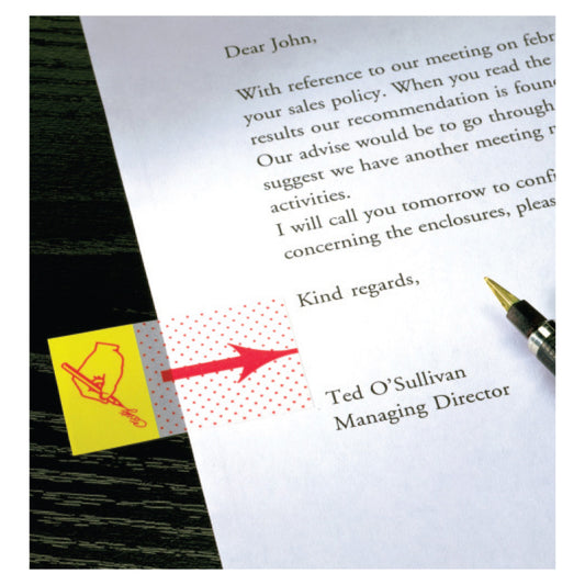 Lipnūs žymekliai Post-it Parašas, 25,4 x 43,2 mm, 50 lapelių