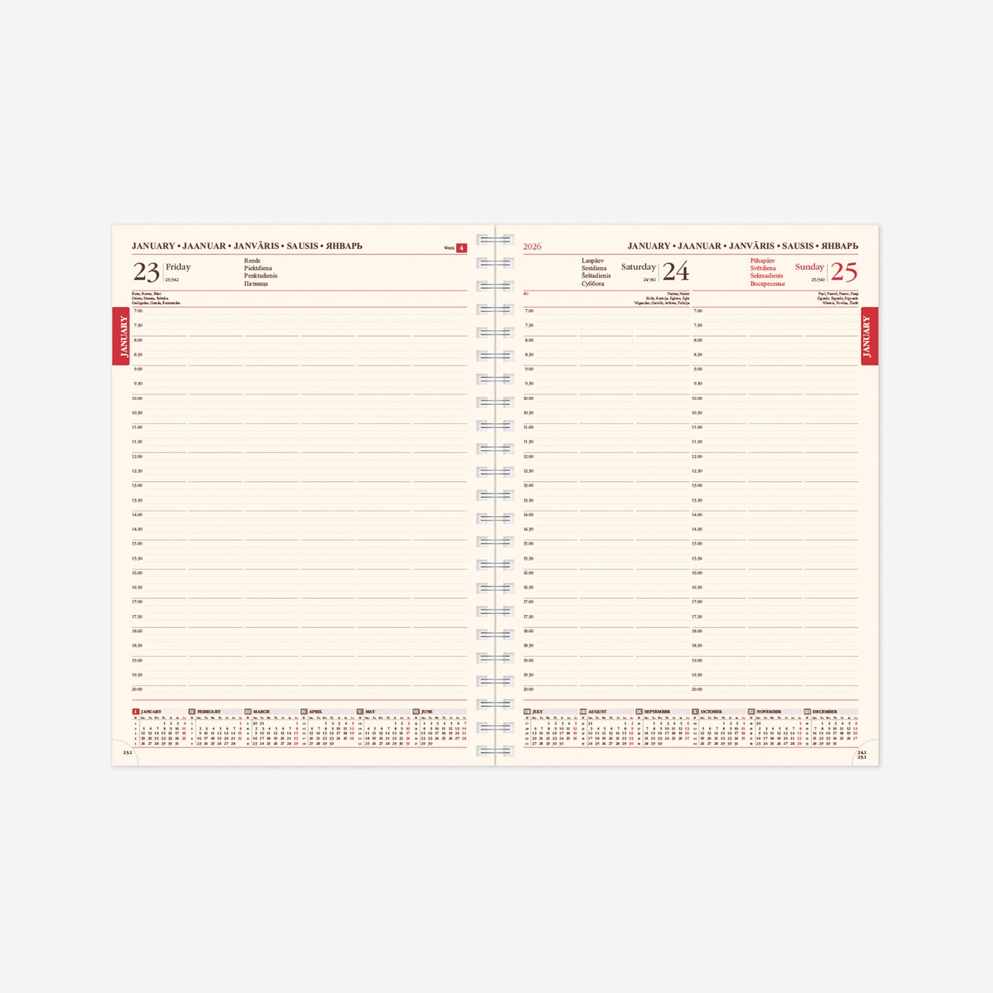 Kalendorius SENATOR DAY Spirex 2026, A4, PU