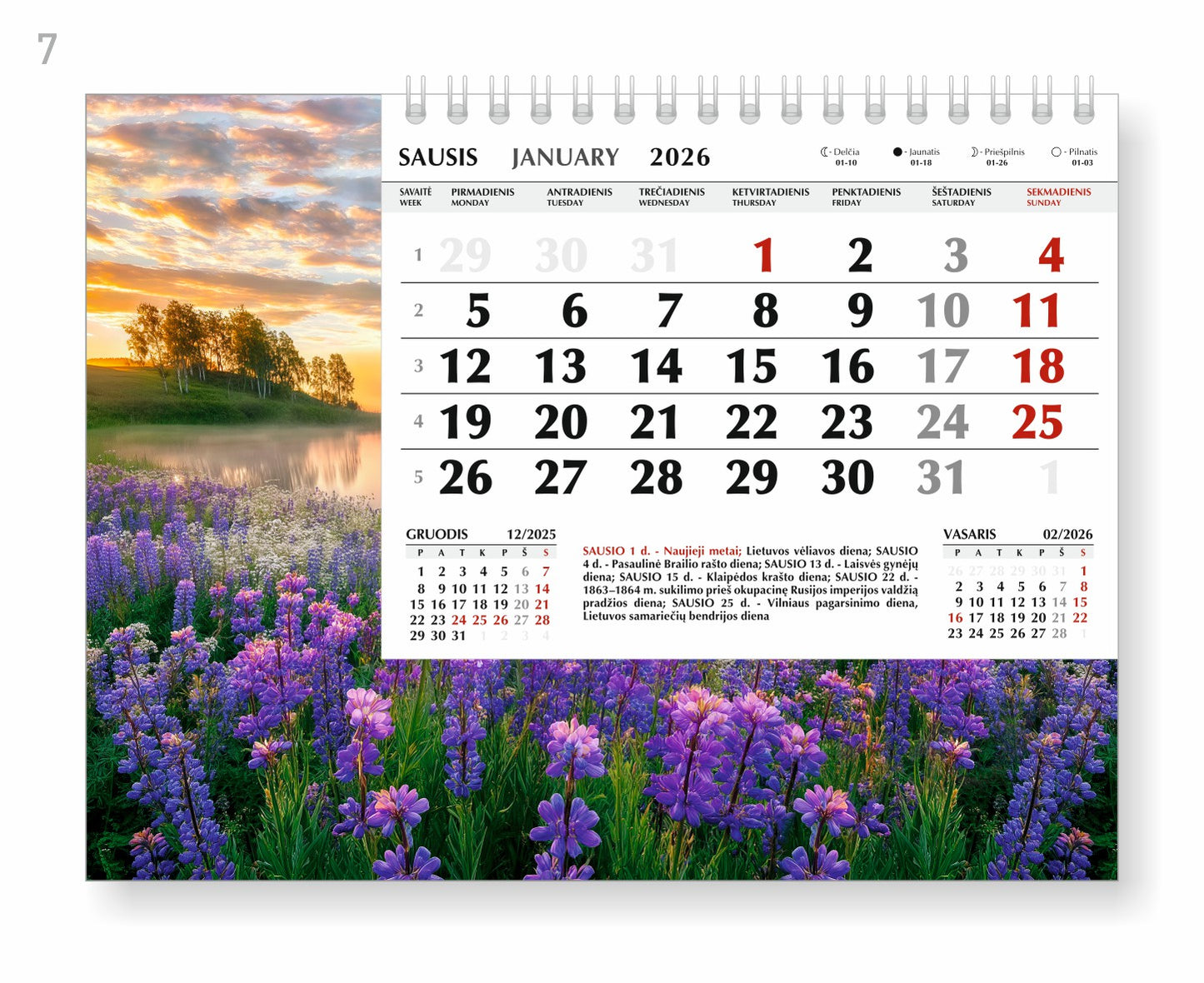 Trikampis stalo kalendorius VASAROS DIENA, 2026