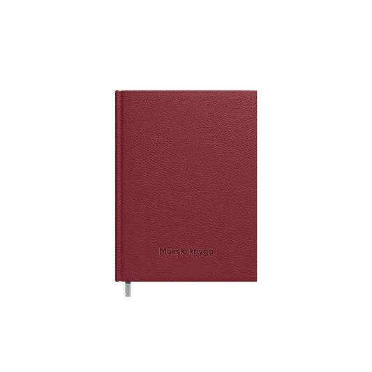 Kalendorius MOKSLO KNYGA 2025/2026, dirbtinė oda 14 x19 cm, vyšninės sp.
