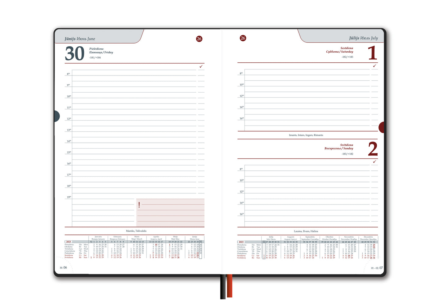 Kalendorius EXTRA SHINE, 2026, PU, A5, mėlyna LT