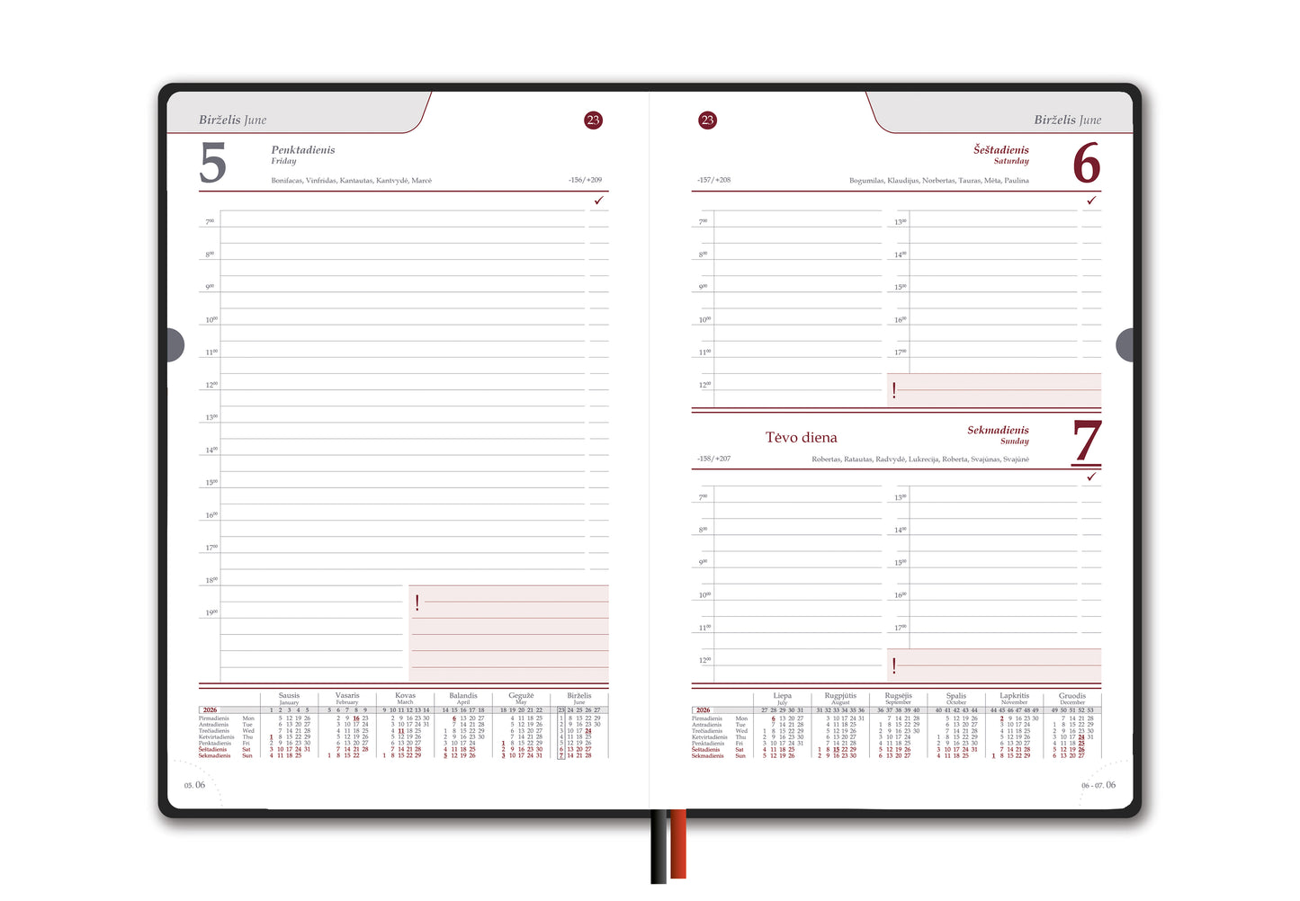 Kalendorius EXTRA SHINE, 2026, PU, A5, mėlyna LT
