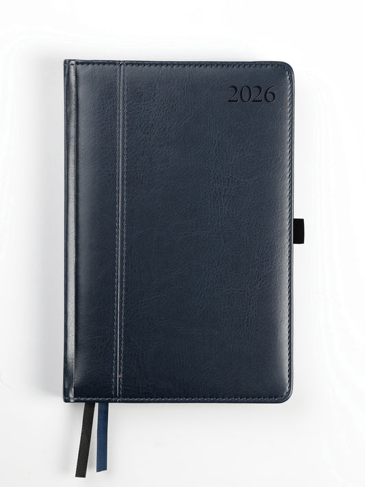 Kalendorius AMBASSADOR BLACK EDITION, 2026, PU, A5, mėlyna