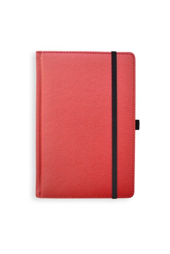 Kalendorius - užrašinė  UNIVERSAL BLACK EDITION, PU, A5, be datų, raudona