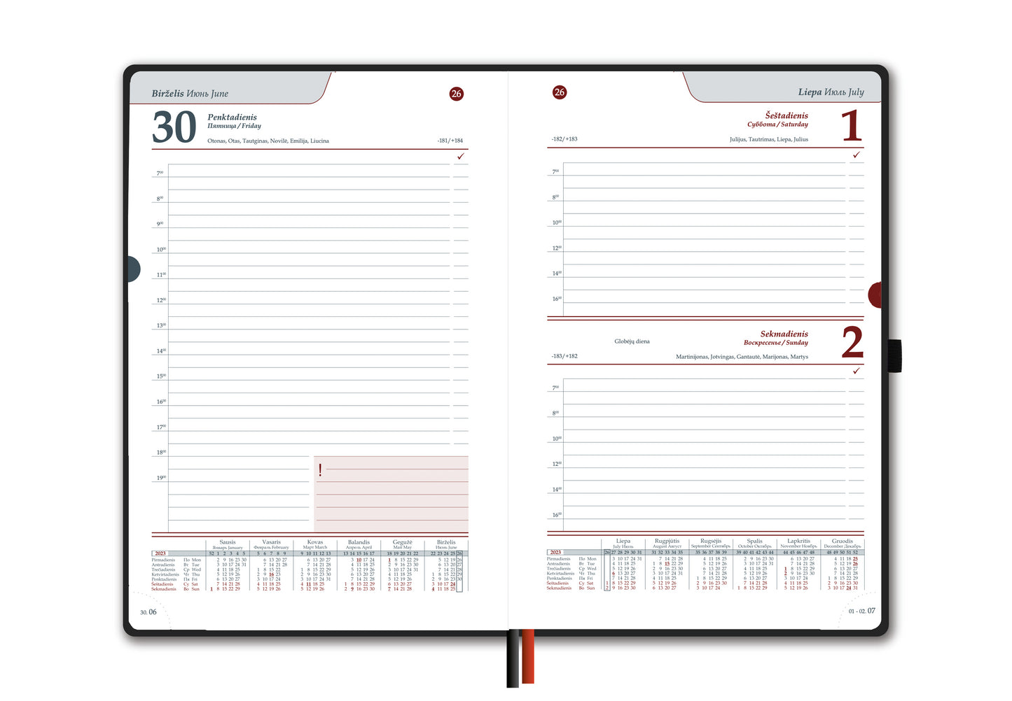 Kalendorius FASHION SPECIAL EDITION, 2026, PU, A5, vyšninės sp. LT