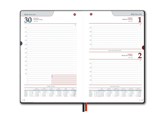 Kalendorius EXTRA SHINE, 2026, PU, A5, ruda  LT