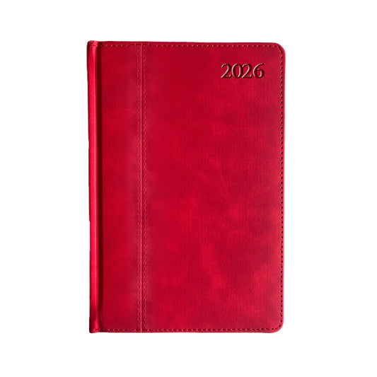 Kalendorius PREMIER PLUS 2026, PU, A5, raudona