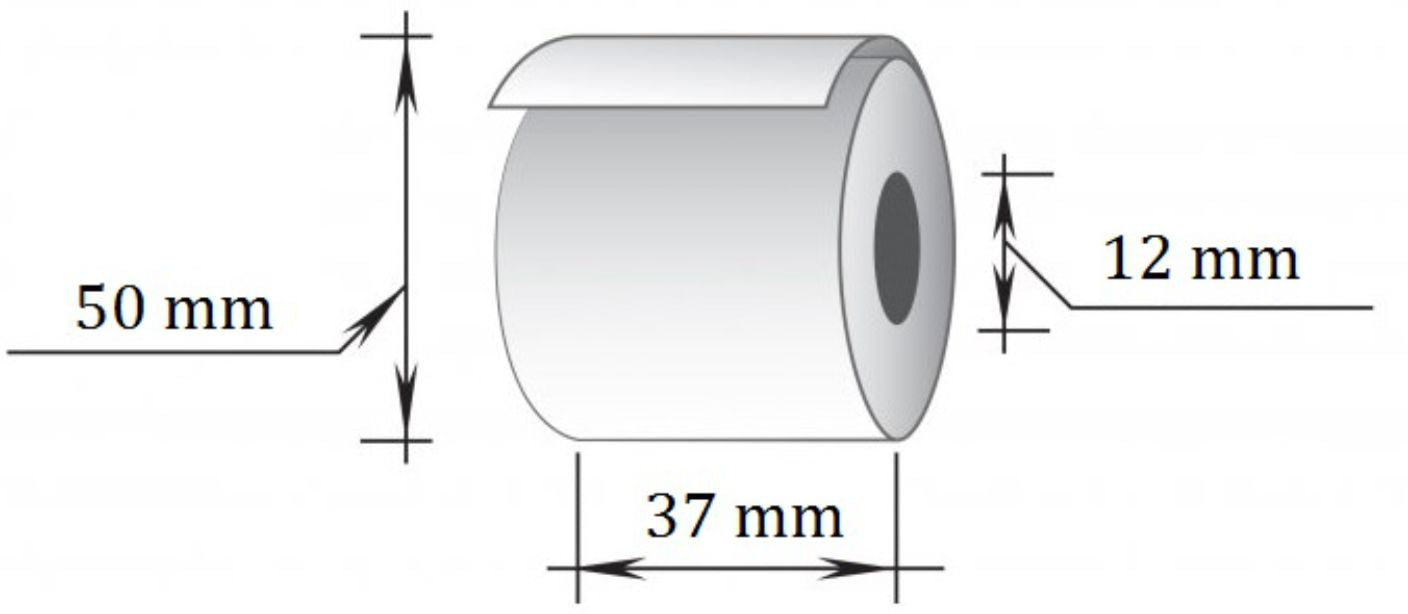 Terminė kasos juosta, 37 mm x 30 m/12 mm, 14 vnt/pak