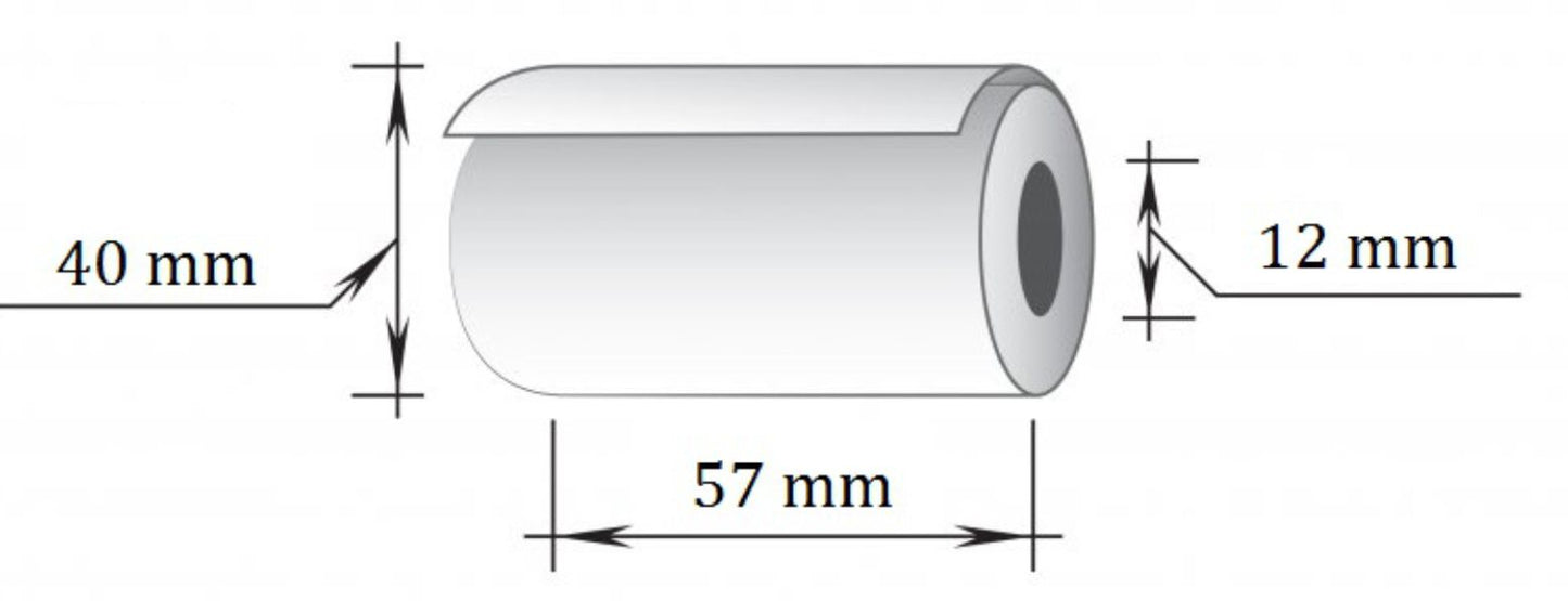 Terminė kasos juosta, 57 mm x 18 m/12 mm, 48g., 10 vnt/pak