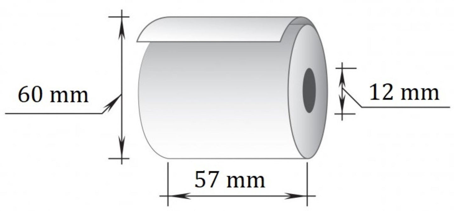 Terminė kasos juosta, 57 mm x 43 m/12 mm, 10 vnt/pak