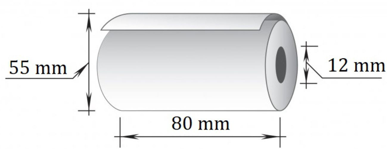 Terminė kasos juosta, 80 mm x 40 m/12 mm, 8 vnt/pak