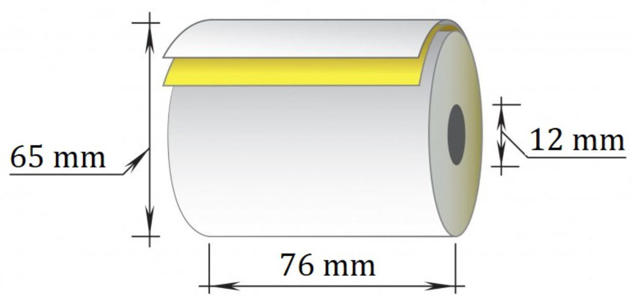 Dvisluoksnė kasos juosta, 76 mm x 20 m/12mm, savikopijuojanti (Off+SC), 10 vnt/pak