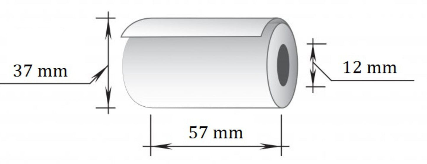 Terminė kasos juosta, 57x15m/12mm, 10 vnt./pak.