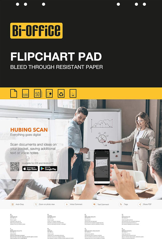 Konferencijų bloknotas BI-OFFICE, 95 x 65 cm, 50 lapų, baltos sp.