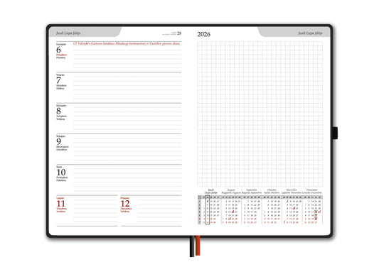 Kalendorius BALTIC WEEK, 2026, PU, A5, turkio (Baltic)
