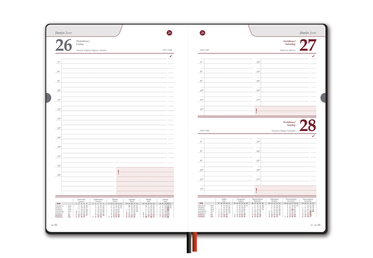 Kalendorius LINE , 2026, PU, A5, juoda  LT