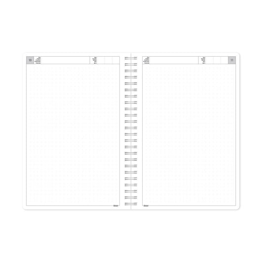 Kalendorius - užrašinė TIMER, su spirale, A5, be datų, 224 lapai, taškeliais, kartoniniu viršeliu, tamsiai mėlyna