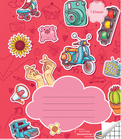 Sąsiuvinis langeliais, 1 klasei, 12 lapų. Vidinių lapų gramatūra – 90 g/m2. Su taisyklėmis ir žaidimais.