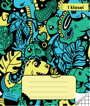Sąsiuvinis langeliais, 1 klasei, 12 lapų. Vidinių lapų gramatūra – 90 g/m2. Su taisyklėmis ir žaidimais.