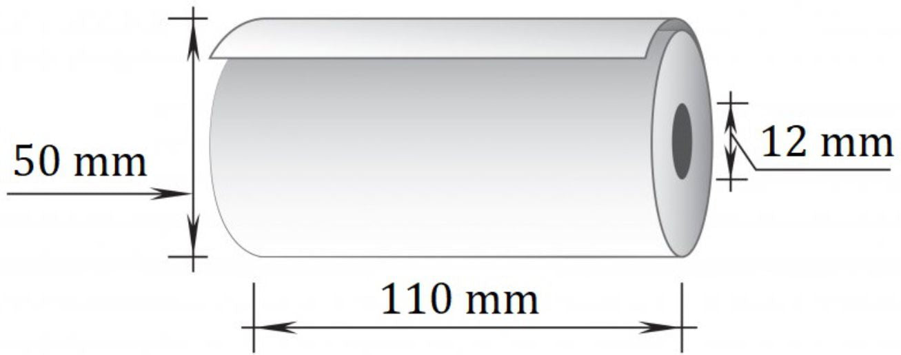 Terminė kasos juosta 110x25m/12mm, 55g/m2, 6 vnt/pak