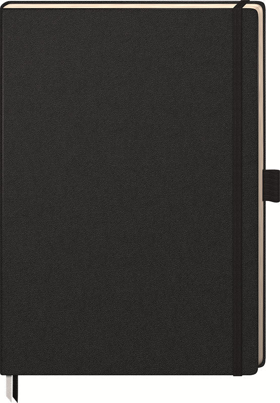 Užrašų knygelė A6, langeliais, BRUNNEN Kompagnon,  juoda, 96 lapai