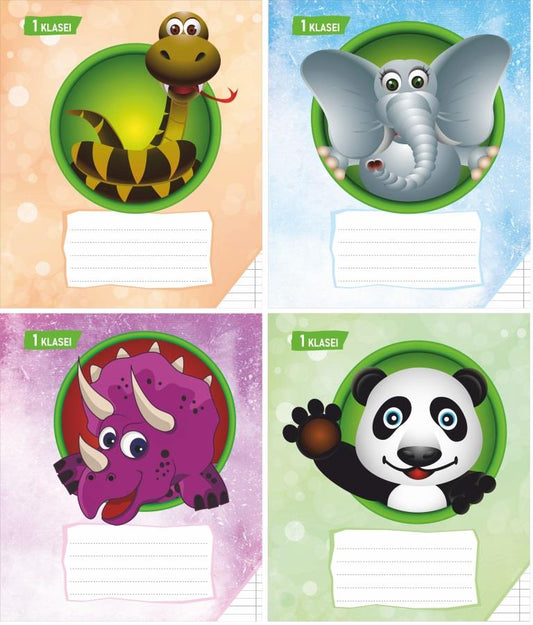 Sąsiuvinis 1 klasei, A5, linija, 12 lapų, 100gsm, kartoniniu viršeliu