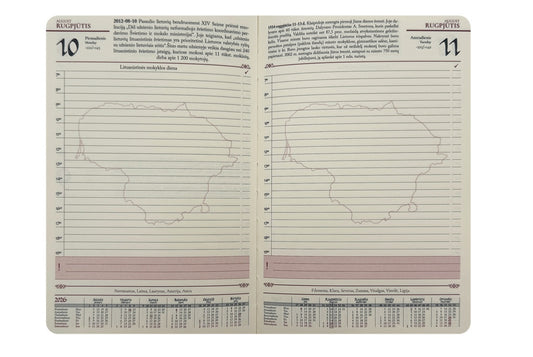 Istorinis kalendorius  2026, PU, A5, aukso spalvos kraštai, raudonos sp. LT