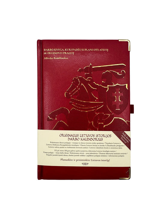 Istorinis kalendorius  2026, PU, A5, aukso spalvos kraštai, raudonos sp. LT