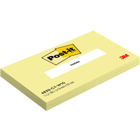 Lipnūs lapeliai Post-it® Z-Notes, 76 x 127 mm, 100 lapelių, kanarėlės geltona