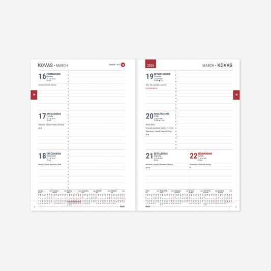 Kalendorius Week 2026, A5, Design Esmeralda, kartoninis viršelis