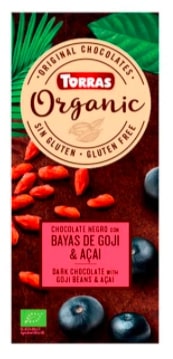 Organic chocolate TORAS with goji and acai berries, 100 g, LT-EKO-001