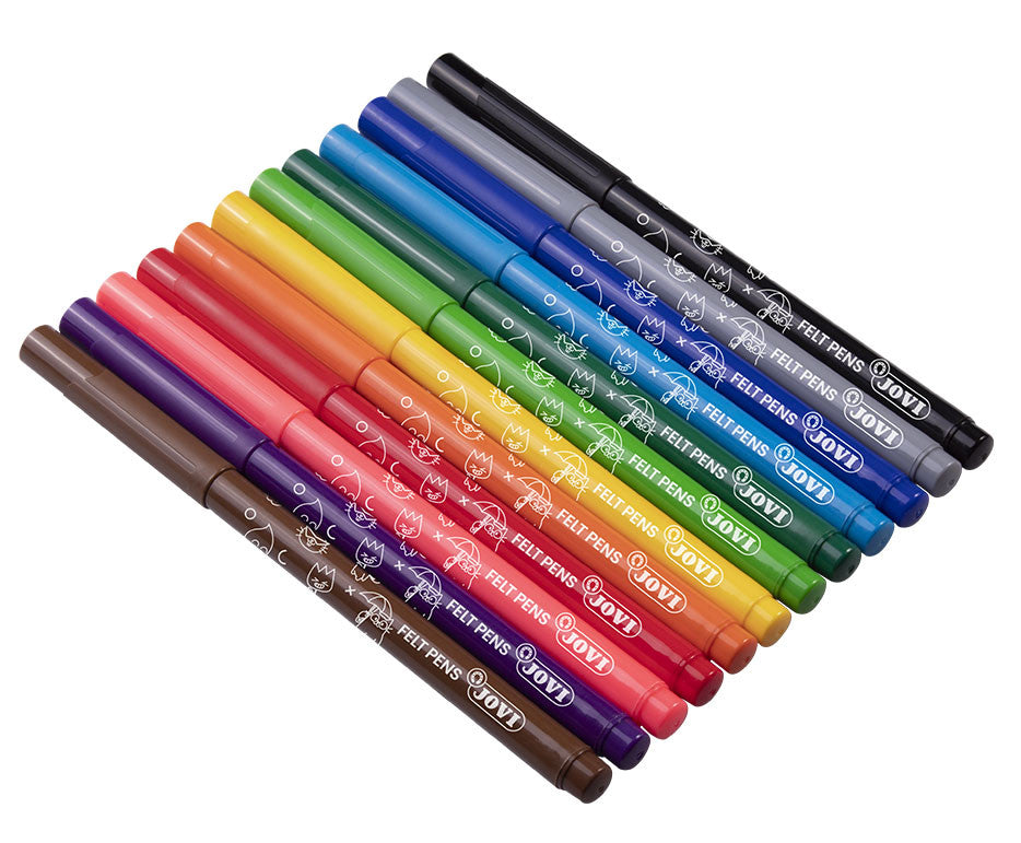 JOVI felt-tip pens, set of 12 colors