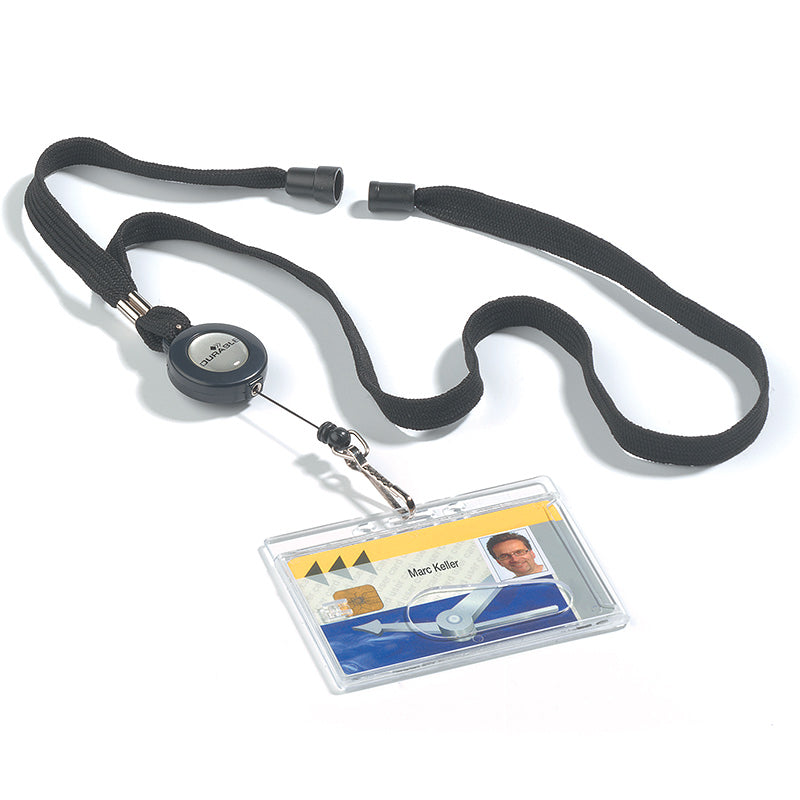 Laikiklis vardinei kortelei su dirželiu ir rite DURABLE