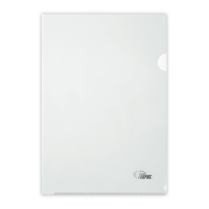 Dėklas dokumentams FORPUS, A4, L formos, 180 mikr., (pak. -100 vnt.), skaidriai matinis