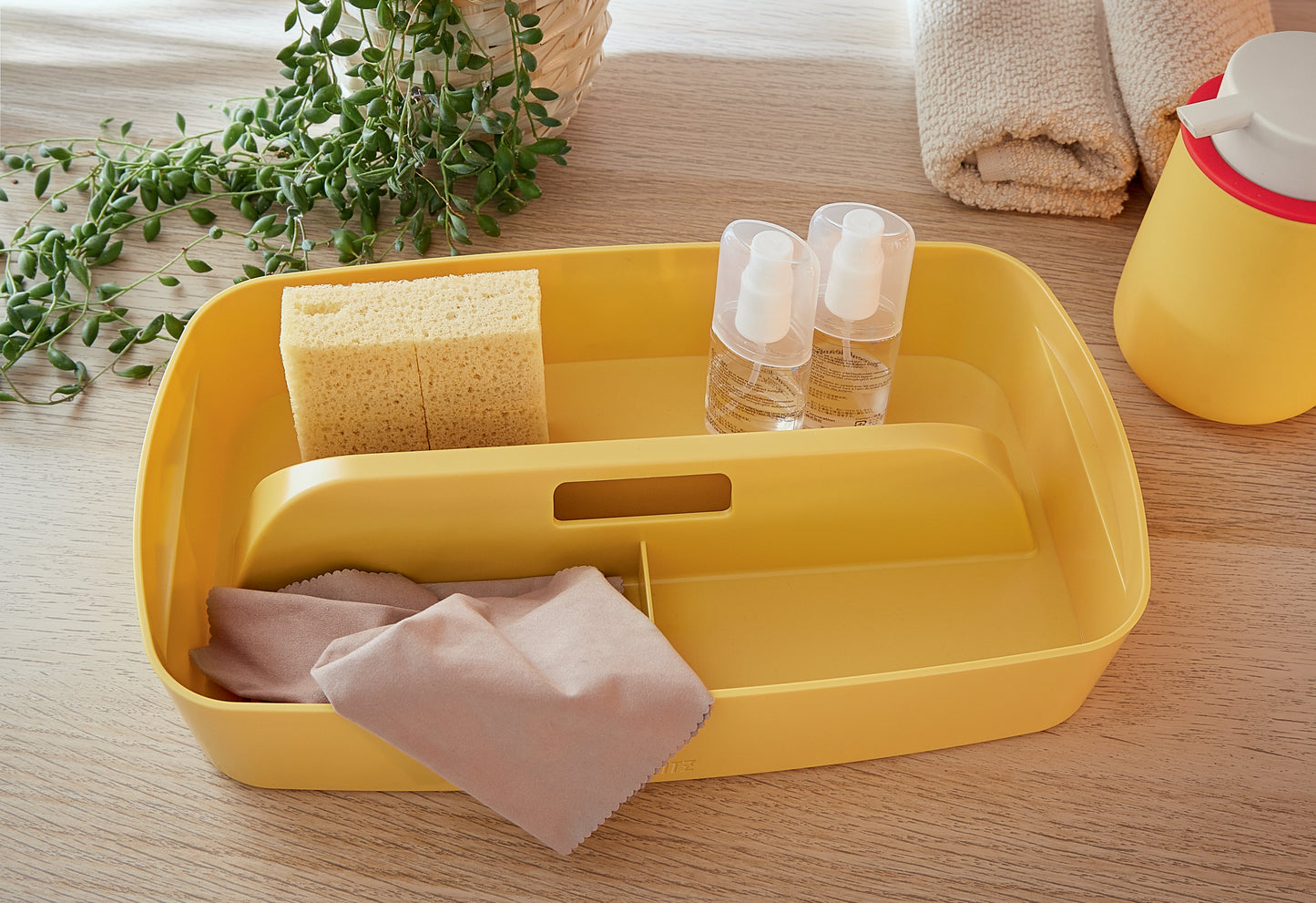 Daiktadėžė Cosy L:MyBox su skyriais, maža, geltonos sp.