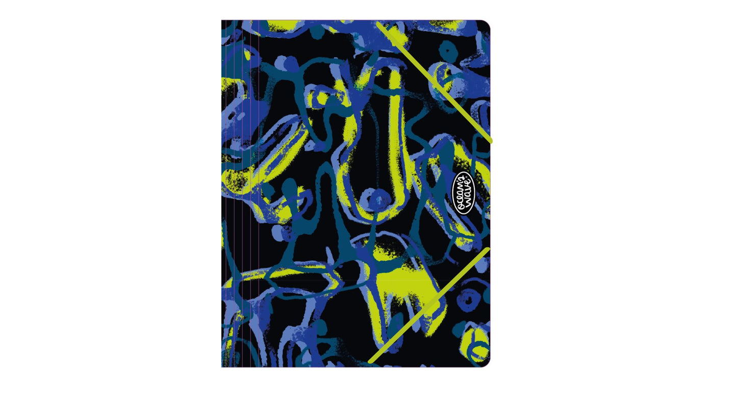 Dėklas dokumentams OCW BLUE LIQUID, PP, su gumele