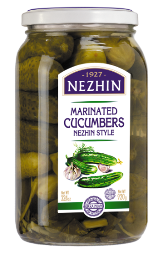Marinuoti agurkėliai NEZHIN, 920 g