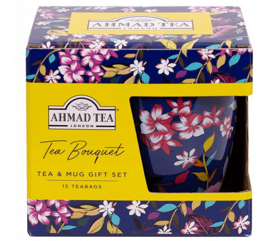 Arbatos rinkinys Ahmad, Tea Bouqet su puodeliu, dėžutėje, 15vnt