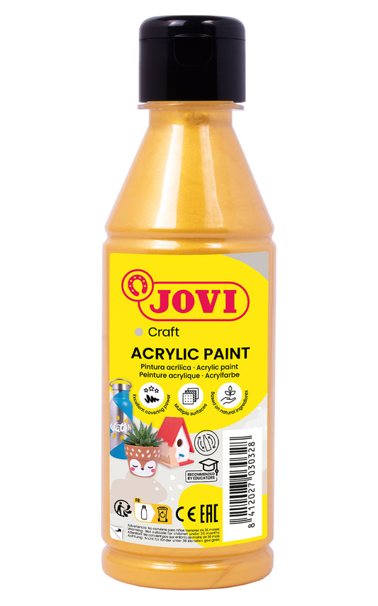 Acrylic paint JOVI, 250ml, gold color.