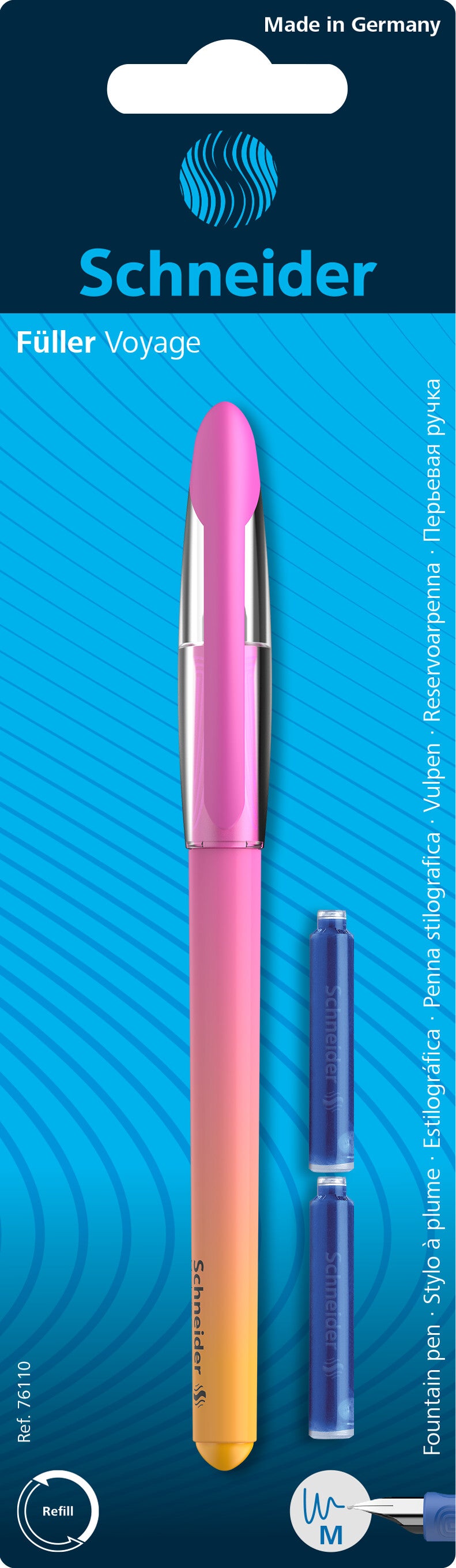 Fountain pen SCHNEIDER Voyage M, for right and left-handed people, various color bodies